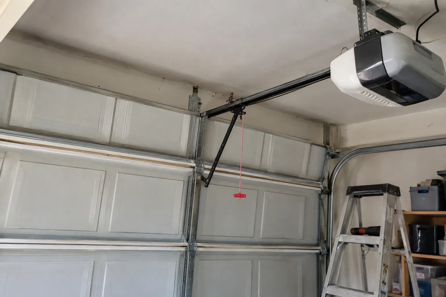 Illustrative garage doors scene; not an actual job