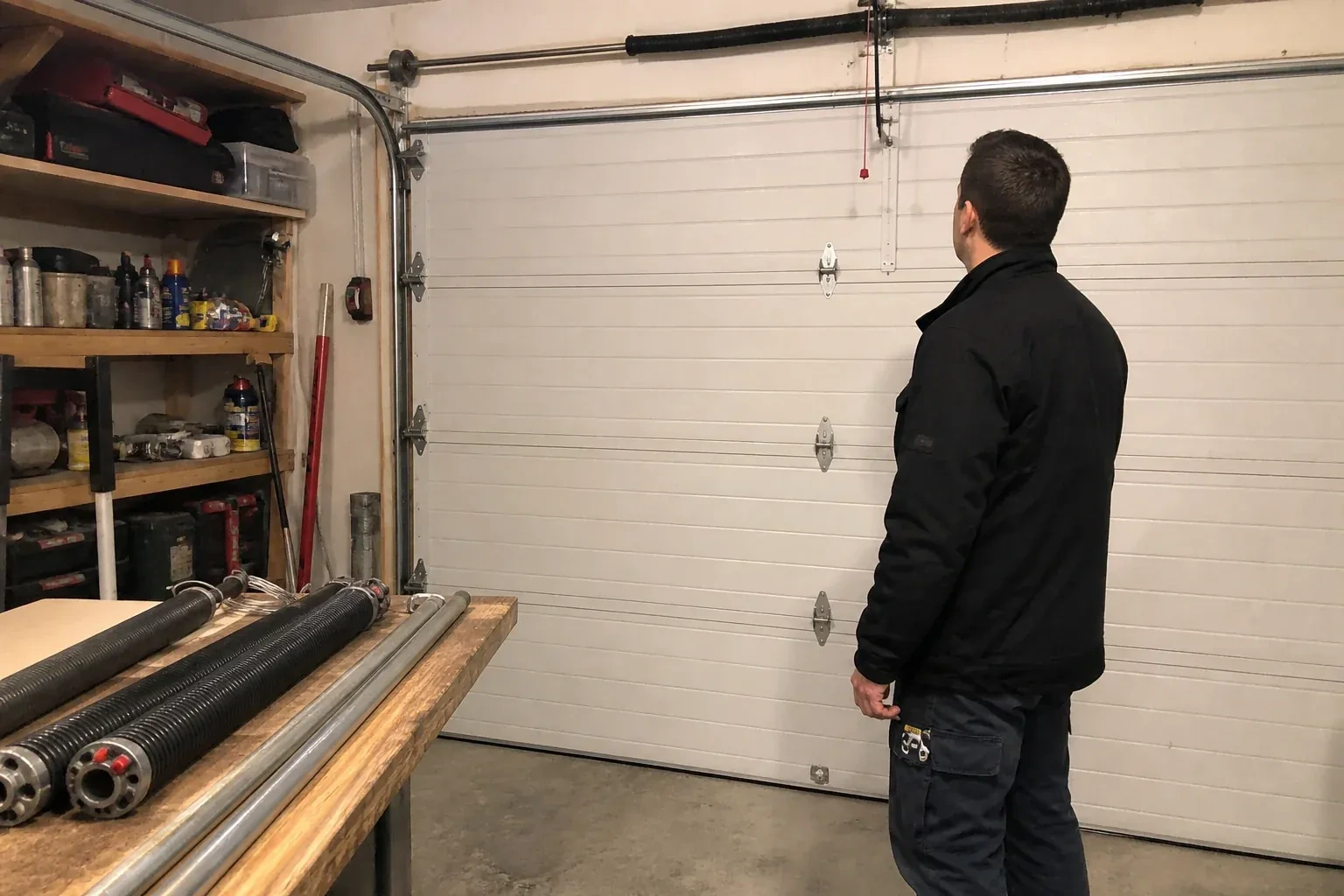 Illustrative garage doors scene — Extension Spring Replacement, Woolwich