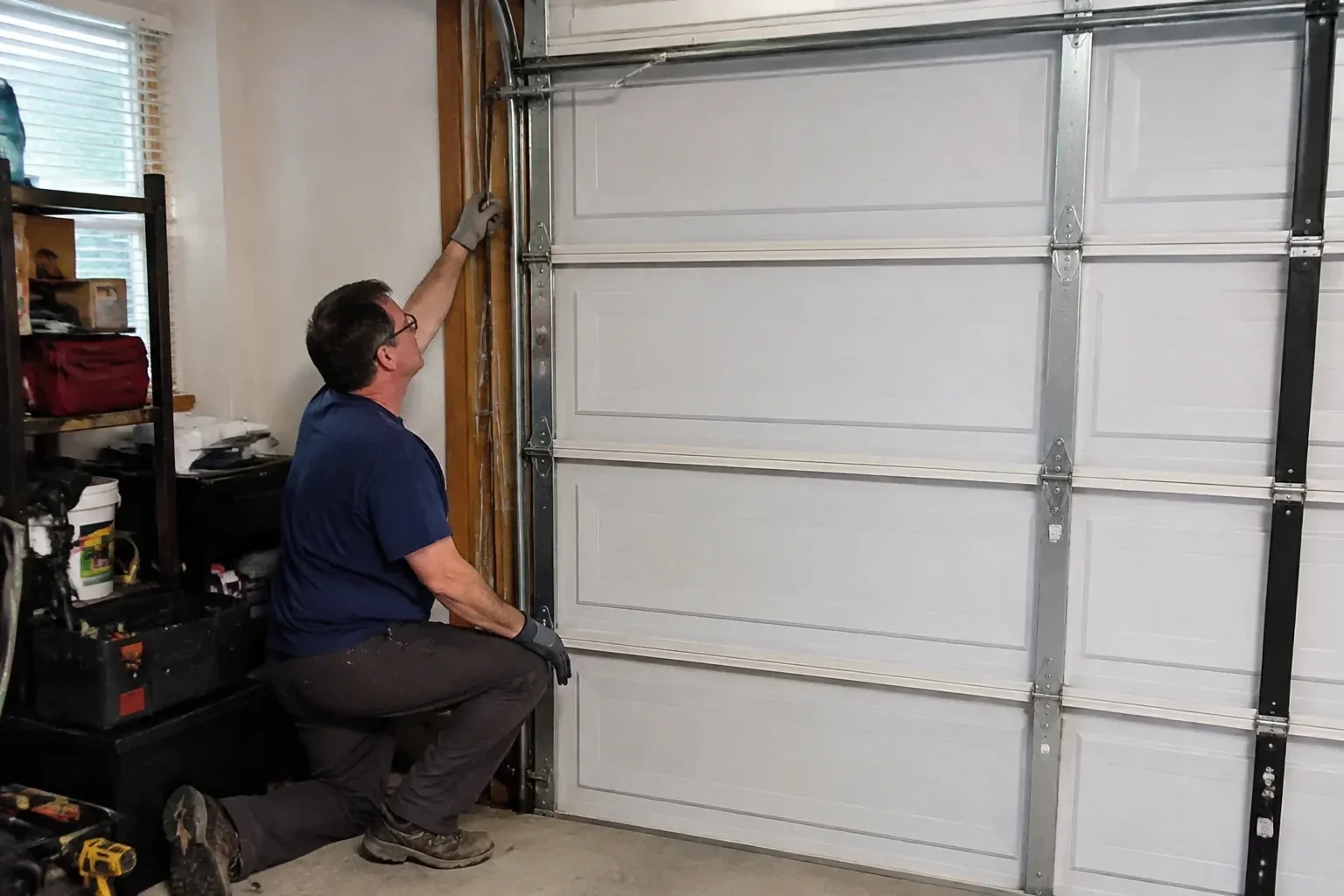 Illustrative garage doors scene; not an actual job — Garage Door Cable Replacement, Woolwich